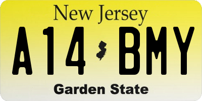 NJ license plate A14BMY
