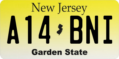 NJ license plate A14BNI