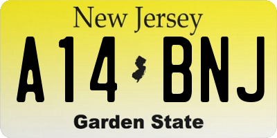 NJ license plate A14BNJ