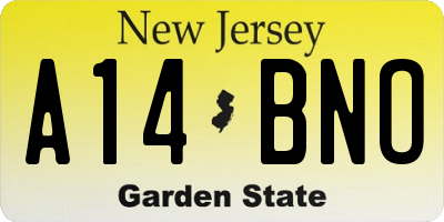 NJ license plate A14BNO