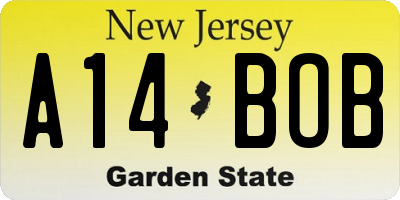 NJ license plate A14BOB