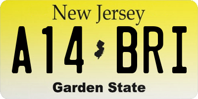 NJ license plate A14BRI