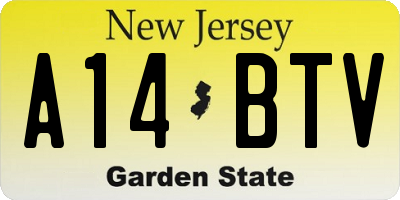 NJ license plate A14BTV