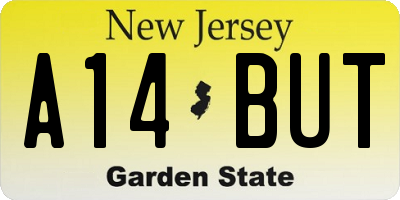NJ license plate A14BUT