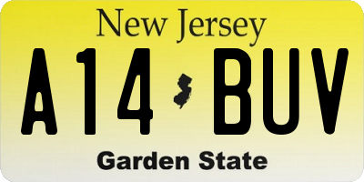NJ license plate A14BUV