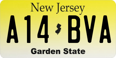NJ license plate A14BVA