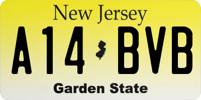NJ license plate A14BVB