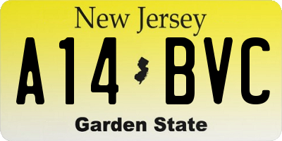NJ license plate A14BVC