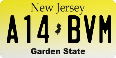 NJ license plate A14BVM