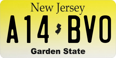 NJ license plate A14BVO