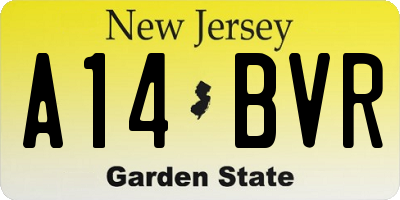 NJ license plate A14BVR