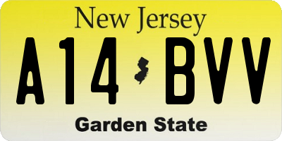 NJ license plate A14BVV