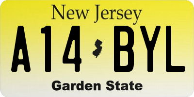 NJ license plate A14BYL
