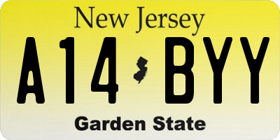 NJ license plate A14BYY