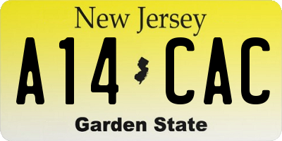 NJ license plate A14CAC