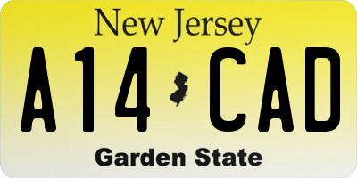 NJ license plate A14CAD