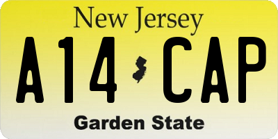 NJ license plate A14CAP
