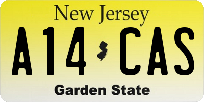 NJ license plate A14CAS