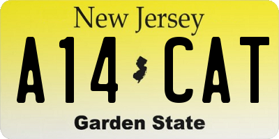 NJ license plate A14CAT