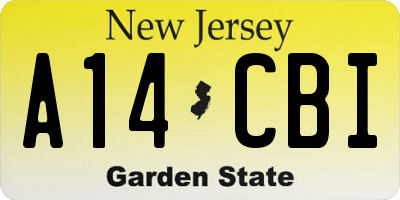 NJ license plate A14CBI