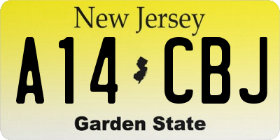 NJ license plate A14CBJ