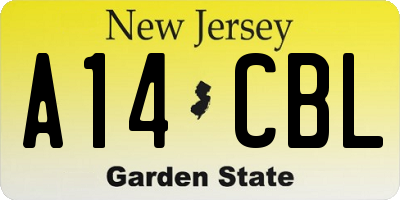 NJ license plate A14CBL