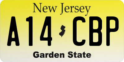 NJ license plate A14CBP