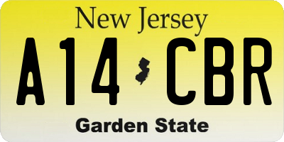 NJ license plate A14CBR