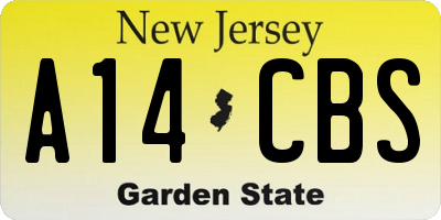 NJ license plate A14CBS