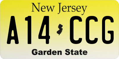 NJ license plate A14CCG