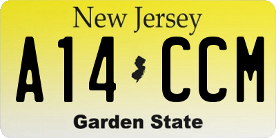 NJ license plate A14CCM