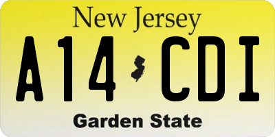 NJ license plate A14CDI