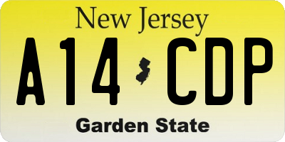NJ license plate A14CDP