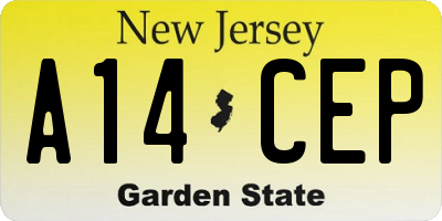 NJ license plate A14CEP
