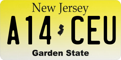 NJ license plate A14CEU