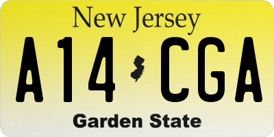 NJ license plate A14CGA