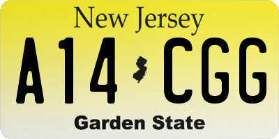 NJ license plate A14CGG