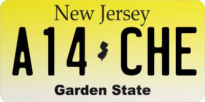 NJ license plate A14CHE