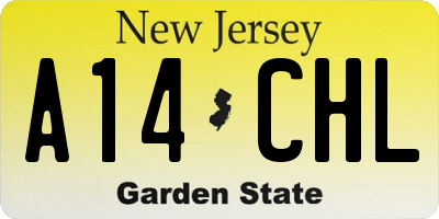 NJ license plate A14CHL