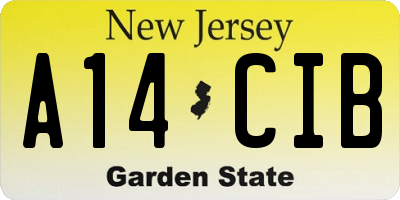 NJ license plate A14CIB