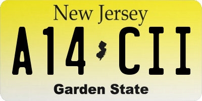 NJ license plate A14CII