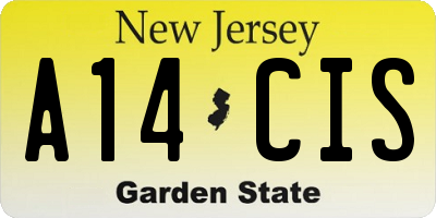 NJ license plate A14CIS