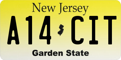 NJ license plate A14CIT