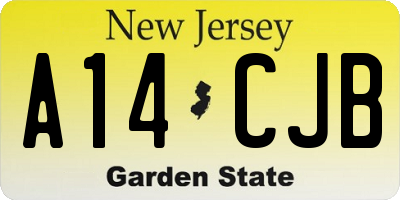 NJ license plate A14CJB
