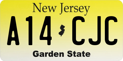NJ license plate A14CJC