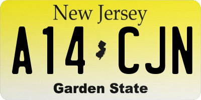 NJ license plate A14CJN