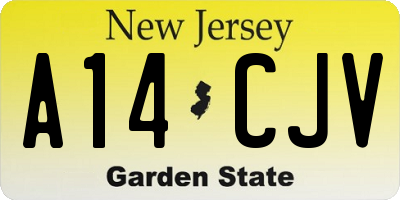 NJ license plate A14CJV