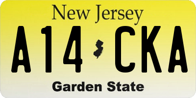 NJ license plate A14CKA