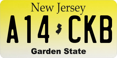 NJ license plate A14CKB