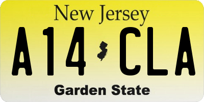 NJ license plate A14CLA